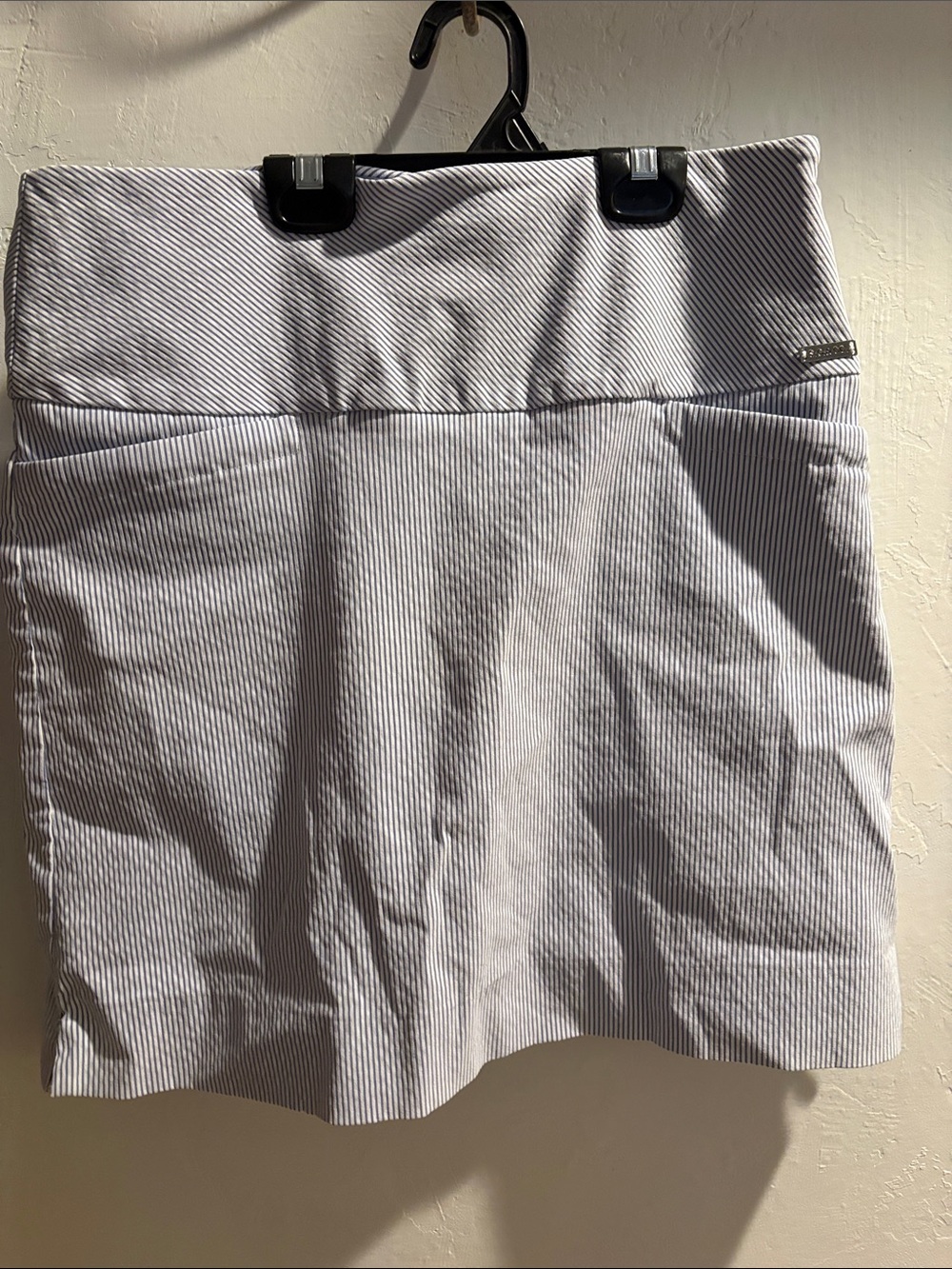 S.C&Co Women's Striped Performance Skorts in Light Blue/White